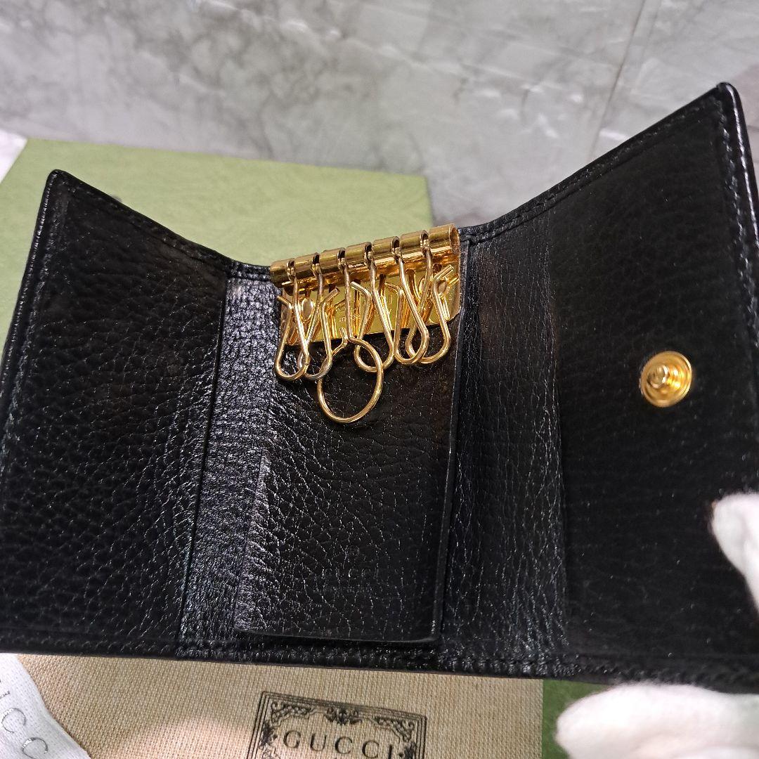 ✨️超美品 ✨️GUCCI グッチ マーモント　キーケース黒　箱&保存袋付き
