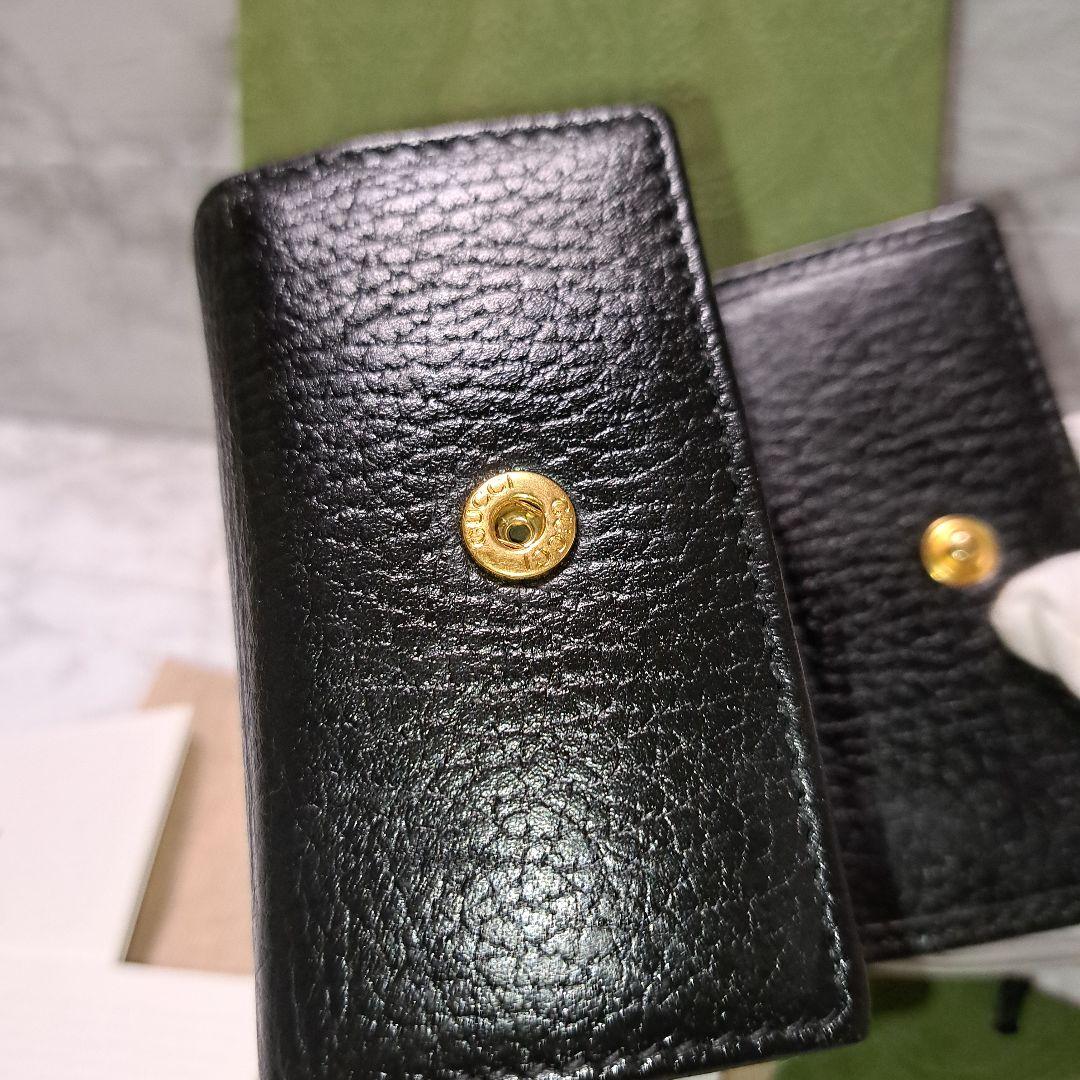 ✨️超美品 ✨️GUCCI グッチ マーモント　キーケース黒　箱&保存袋付き