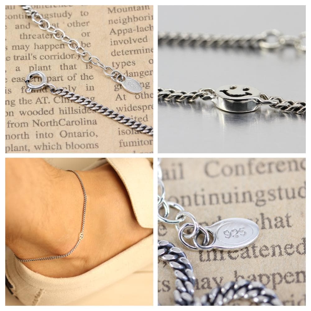 ゆはま アンクレット スターリング シルバー 925 スマイル 2個セット