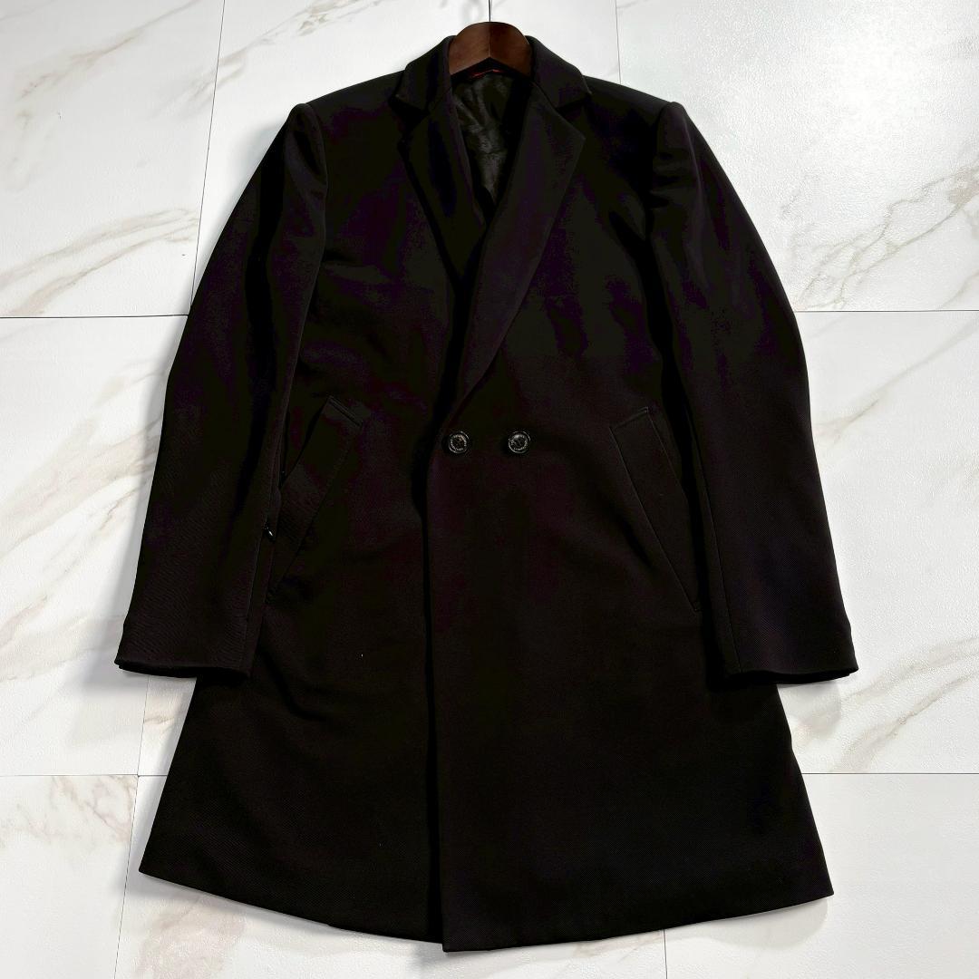 【美品】1piu1uguale3 チェスターコート ペイズリー柄 ダブル