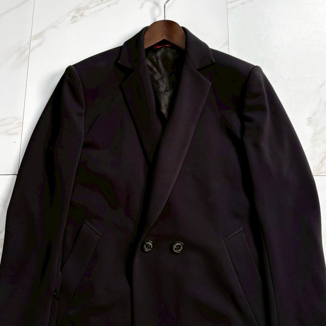 【美品】1piu1uguale3 チェスターコート ペイズリー柄 ダブル