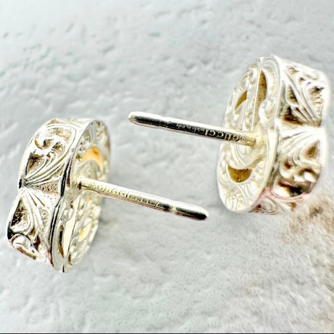 美品 GUCCI ダブルG ピアス マーモント アラベスク シルバー 925