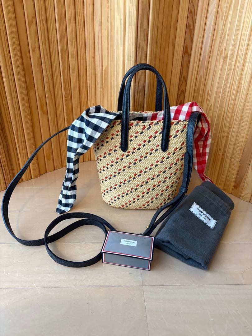 【最終お値下げ】THOM BROWNE トムブラウン ストロー 2way トート