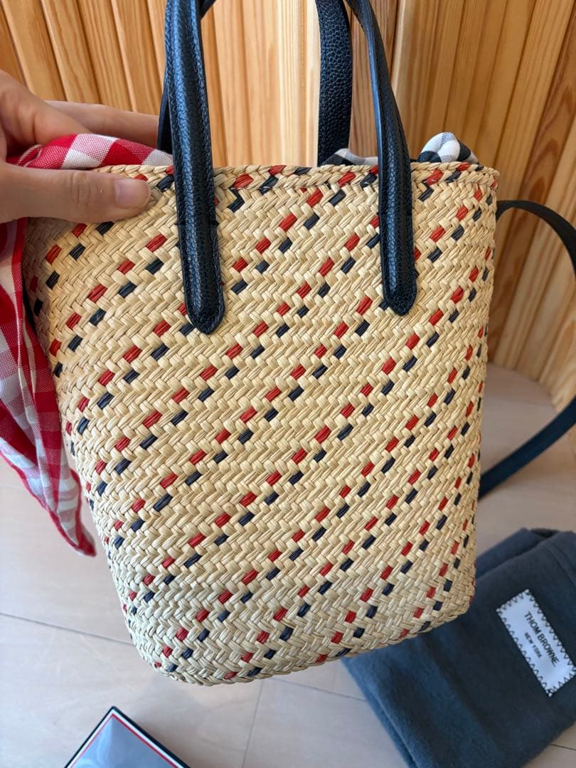 【最終お値下げ】THOM BROWNE トムブラウン ストロー 2way トート