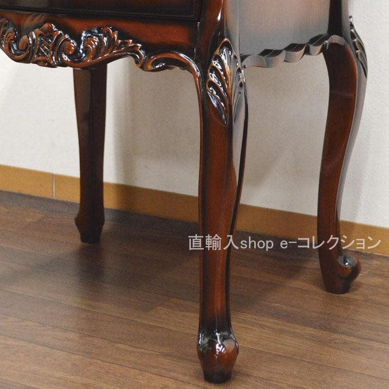 マホガニー ナイトテーブル ベッドサイドテーブル 2段引出し 収納 アンティーク