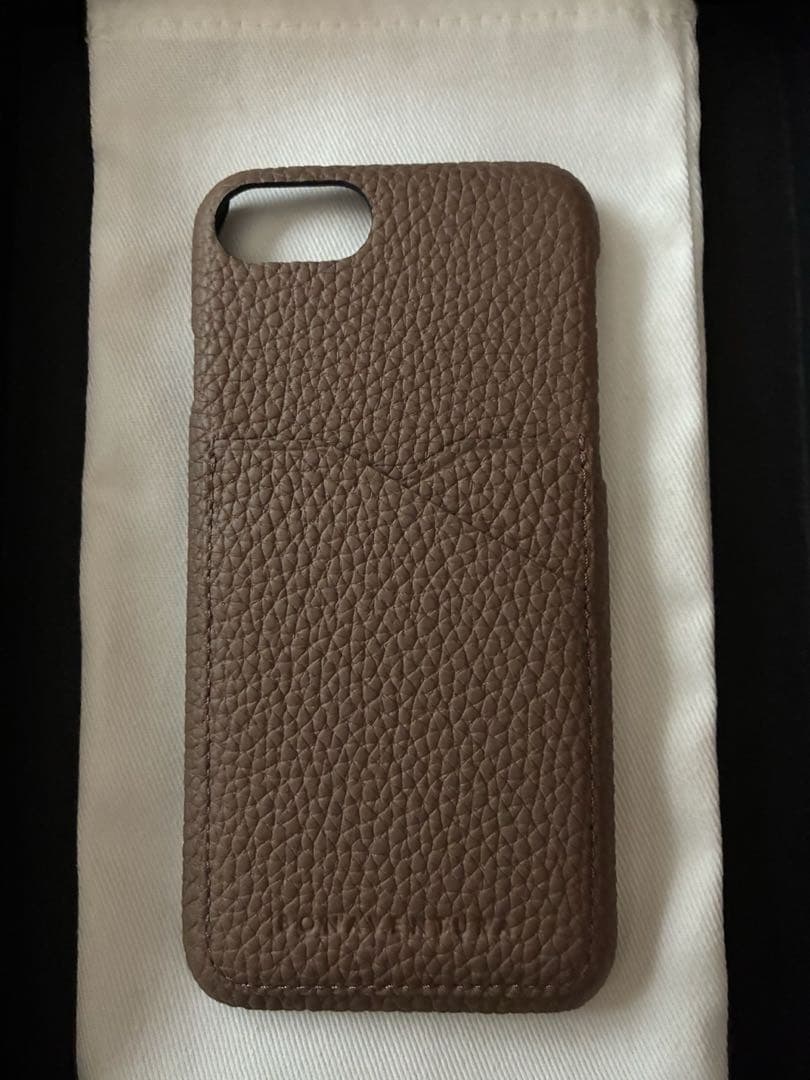 iPhone se バックカバーケース シュリンクレザー　エトープ