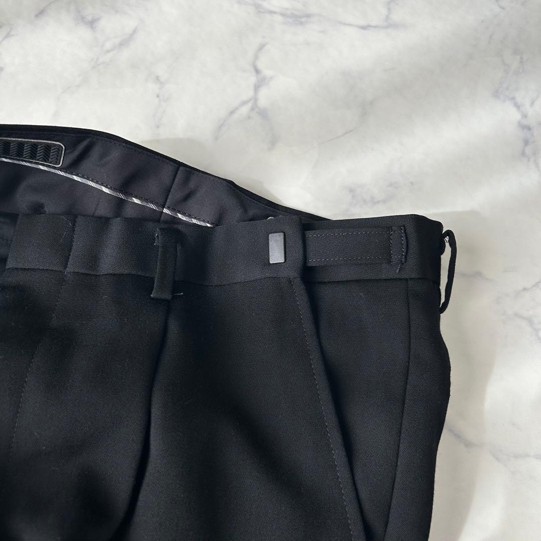 ドーメル×セヴィルロウ　カシミヤ混　ビジネススーツ　ウエスト調整可能　ブラック