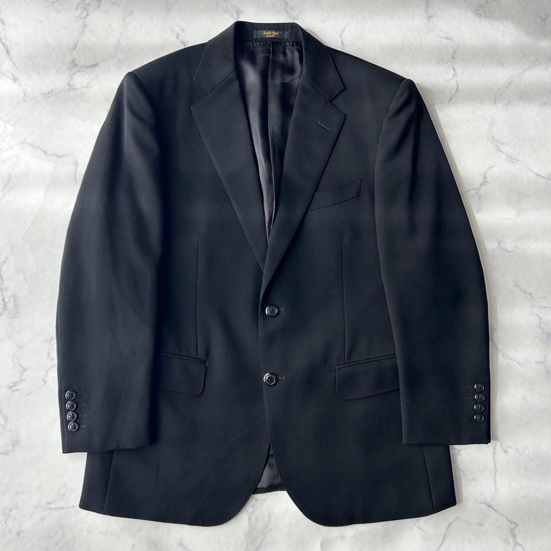 ドーメル×セヴィルロウ　カシミヤ混　ビジネススーツ　ウエスト調整可能　ブラック