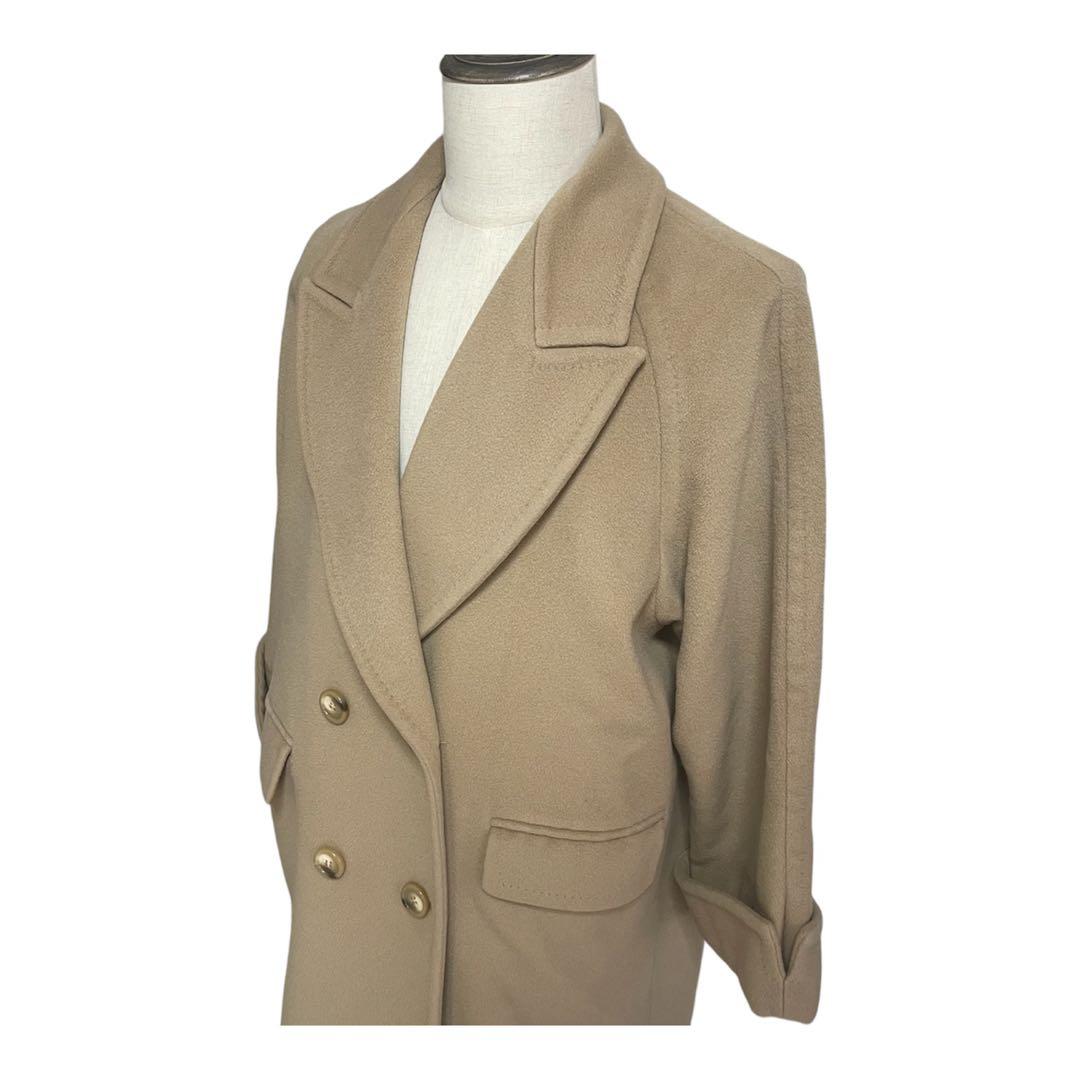 定価40万超 Max Mara 白タグ カシミヤ混ダブル アイコンコート 42