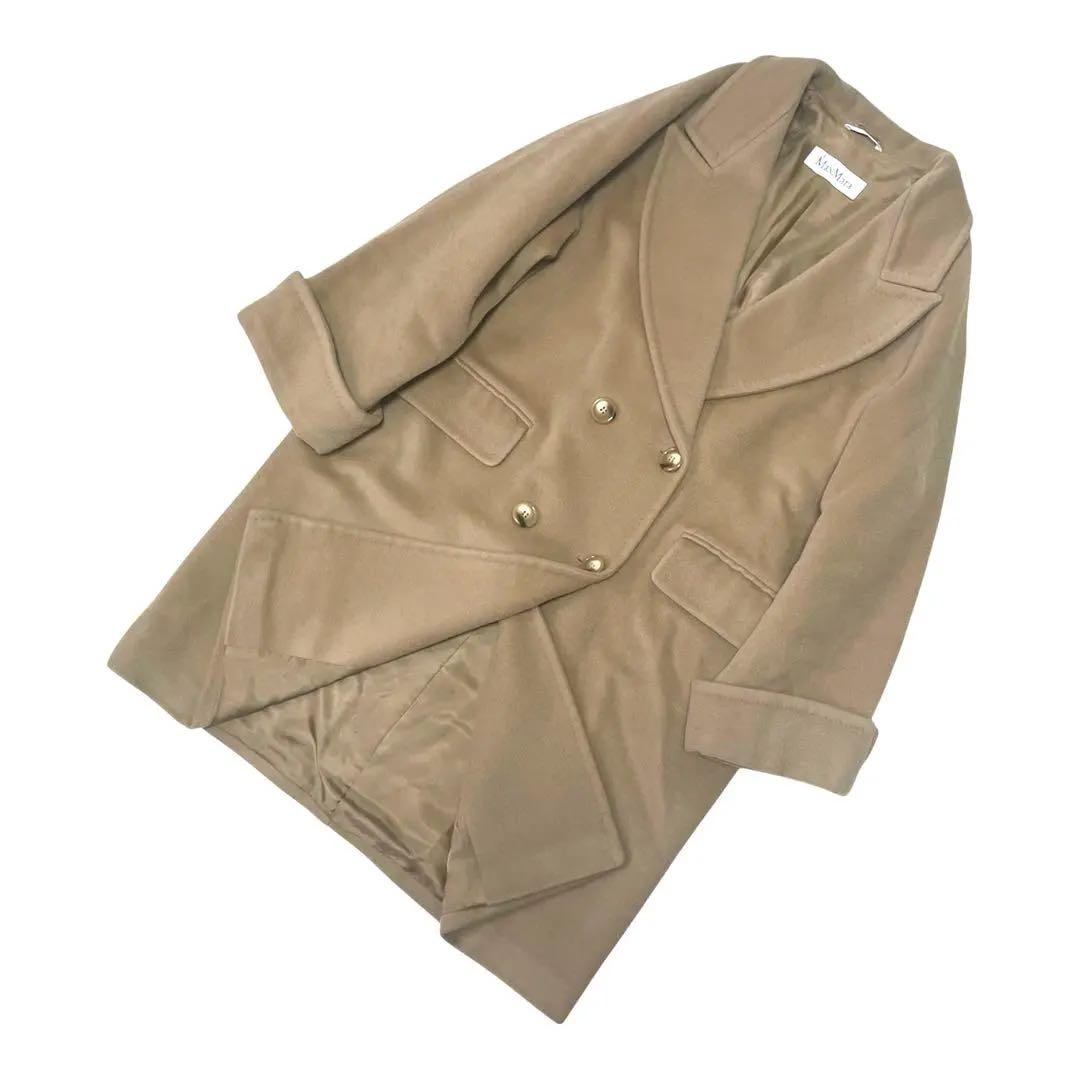 定価40万超 Max Mara 白タグ カシミヤ混ダブル アイコンコート 42