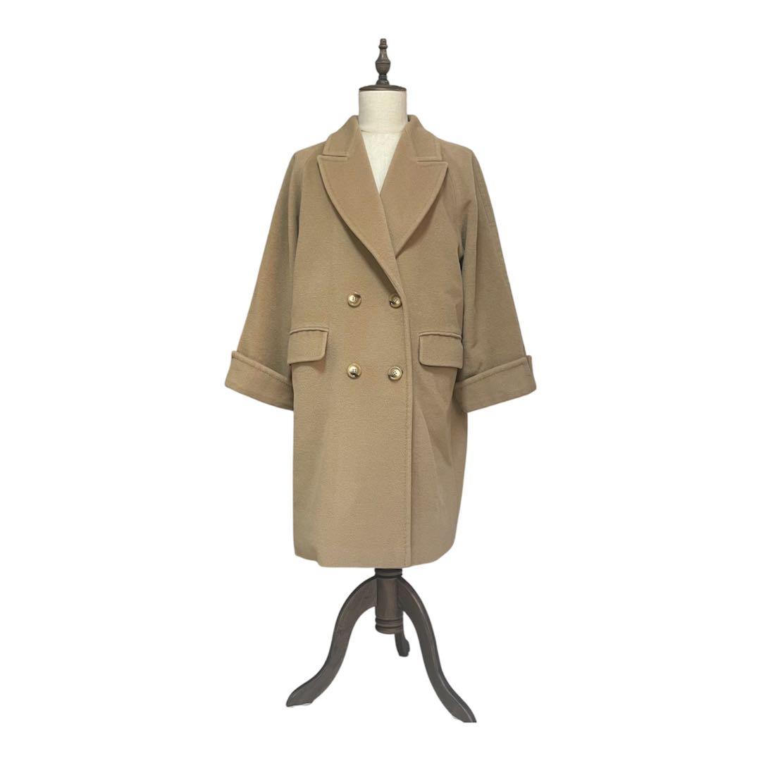 定価40万超 Max Mara 白タグ カシミヤ混ダブル アイコンコート 42
