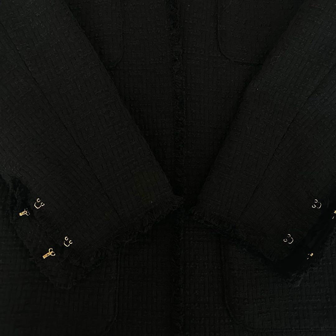 ガリャルダガランテ　ツイードクルーネックジャケット　ブラック