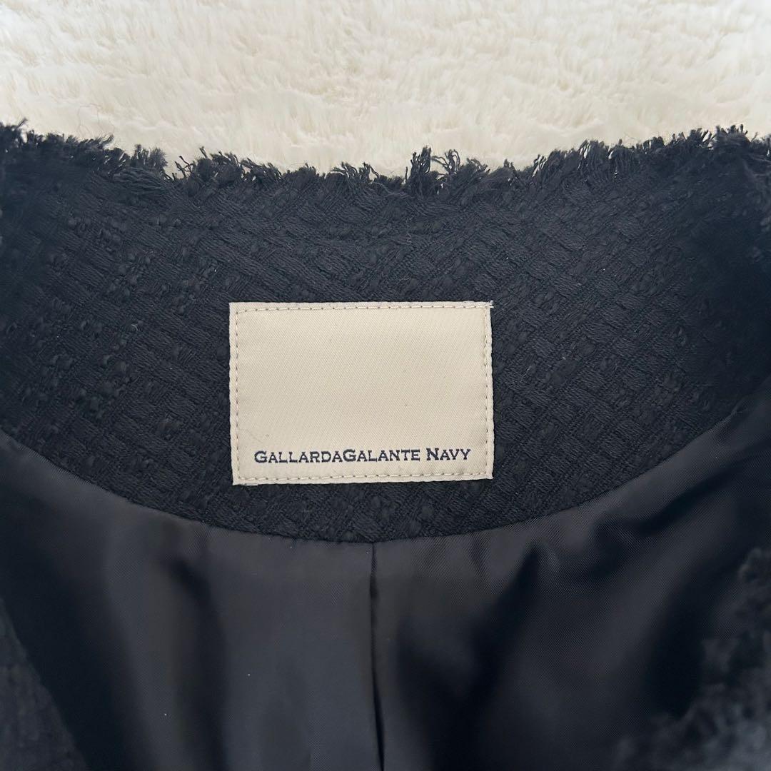 ガリャルダガランテ　ツイードクルーネックジャケット　ブラック