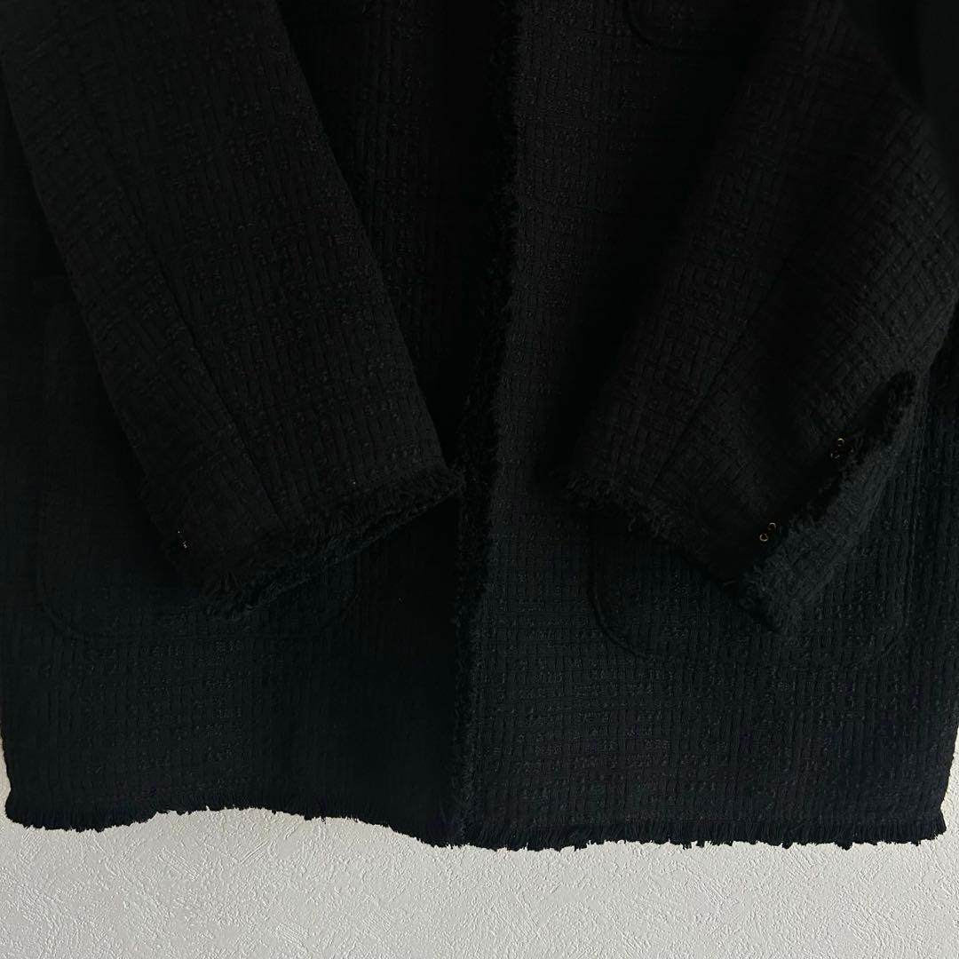 ガリャルダガランテ　ツイードクルーネックジャケット　ブラック