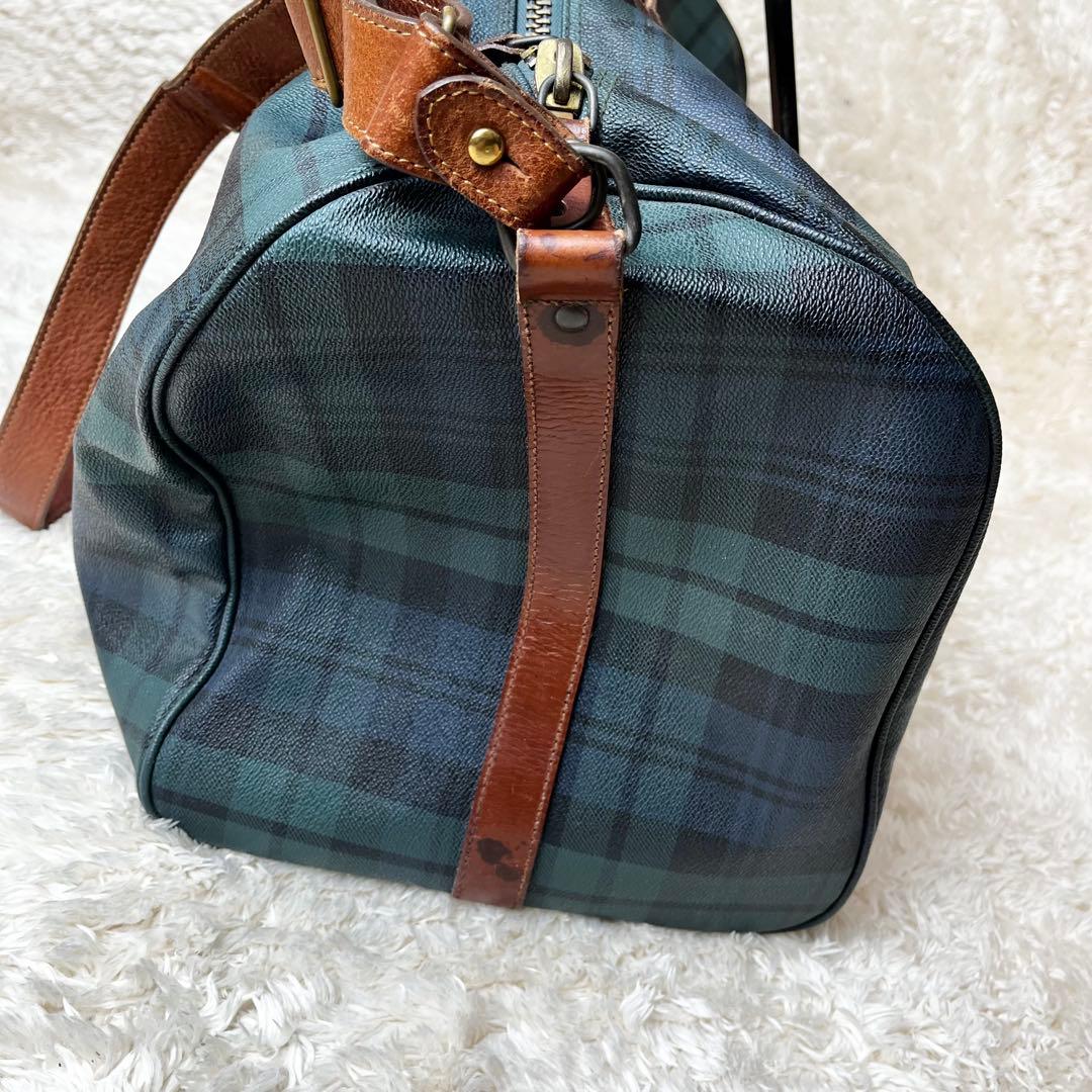 ポロラルフローレン　ボストンバッグ　2way チェック　金具　ショルダー　大容量