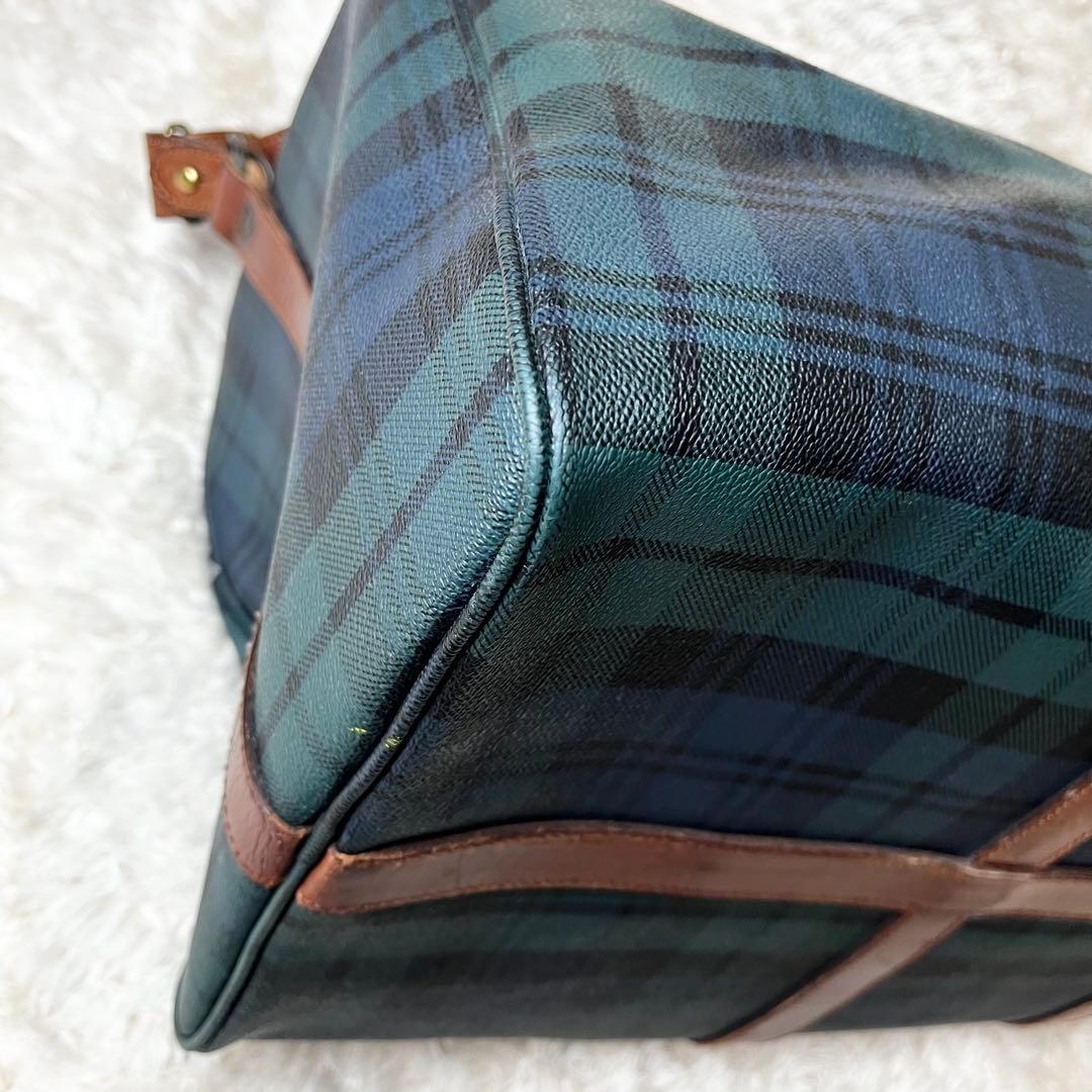 ポロラルフローレン　ボストンバッグ　2way チェック　金具　ショルダー　大容量