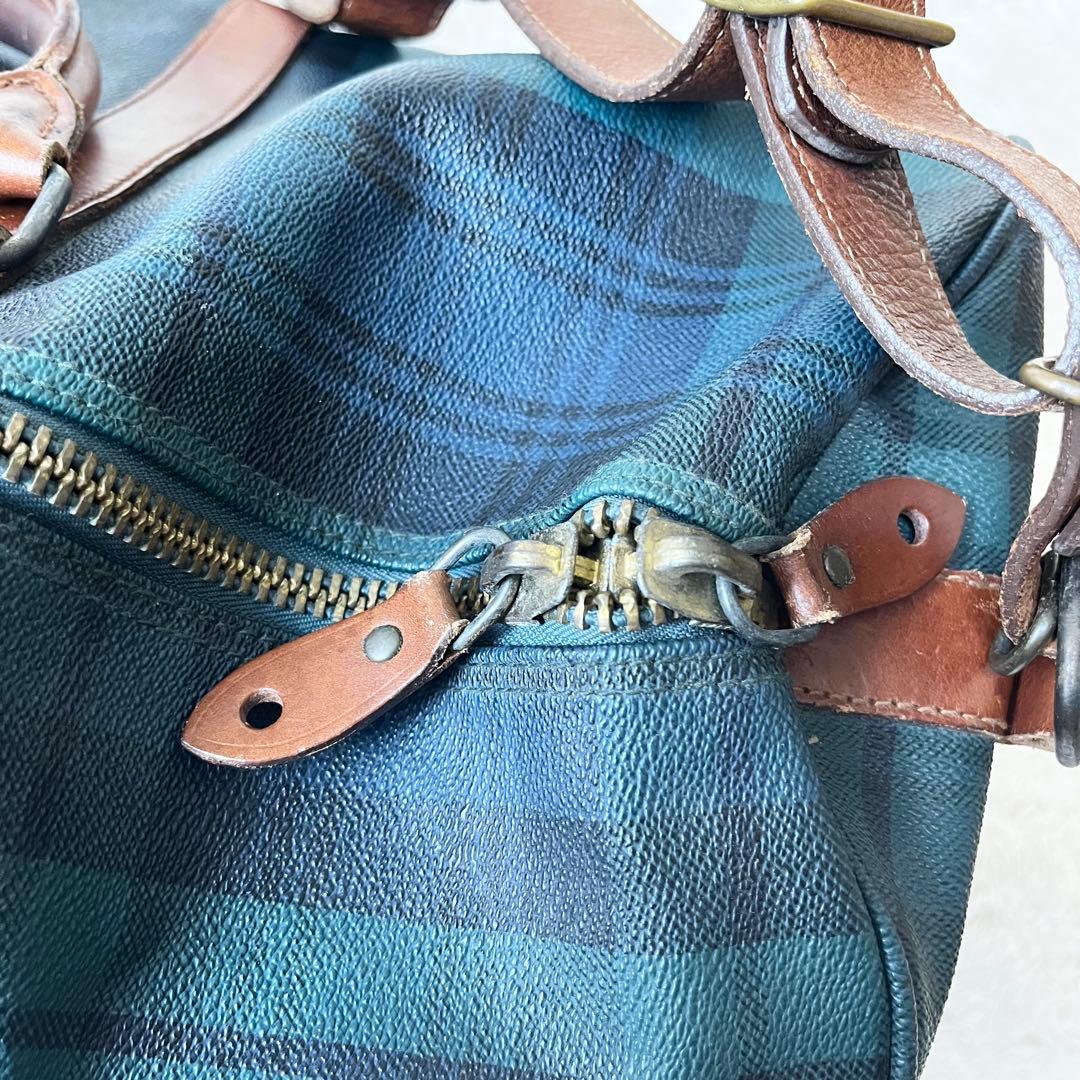 ポロラルフローレン　ボストンバッグ　2way チェック　金具　ショルダー　大容量