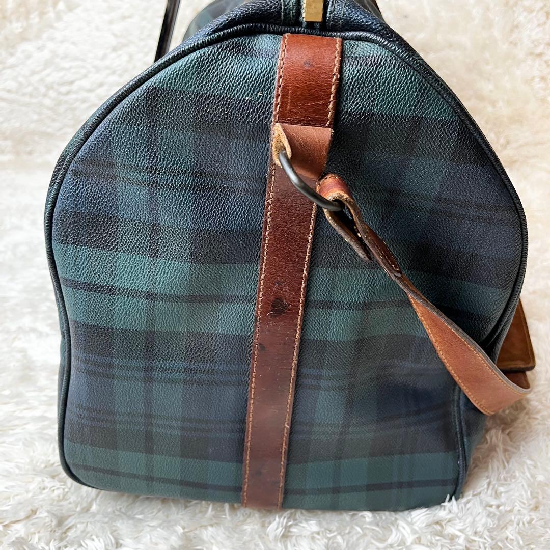 ポロラルフローレン　ボストンバッグ　2way チェック　金具　ショルダー　大容量