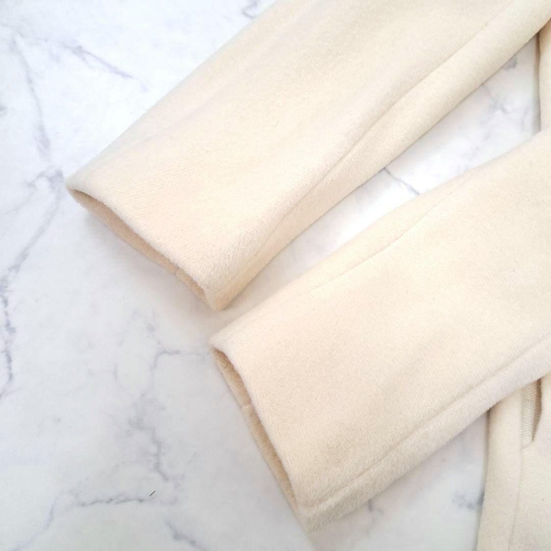 美品 ヘルノ HERNO ウールアンゴラ素材 ロングコート ロゴプレート 40