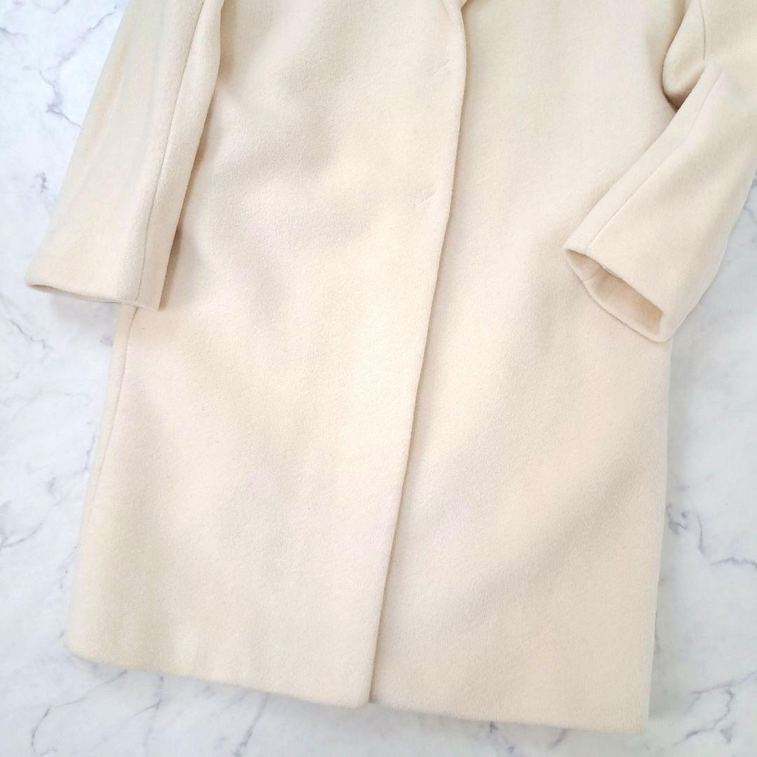 美品 ヘルノ HERNO ウールアンゴラ素材 ロングコート ロゴプレート 40