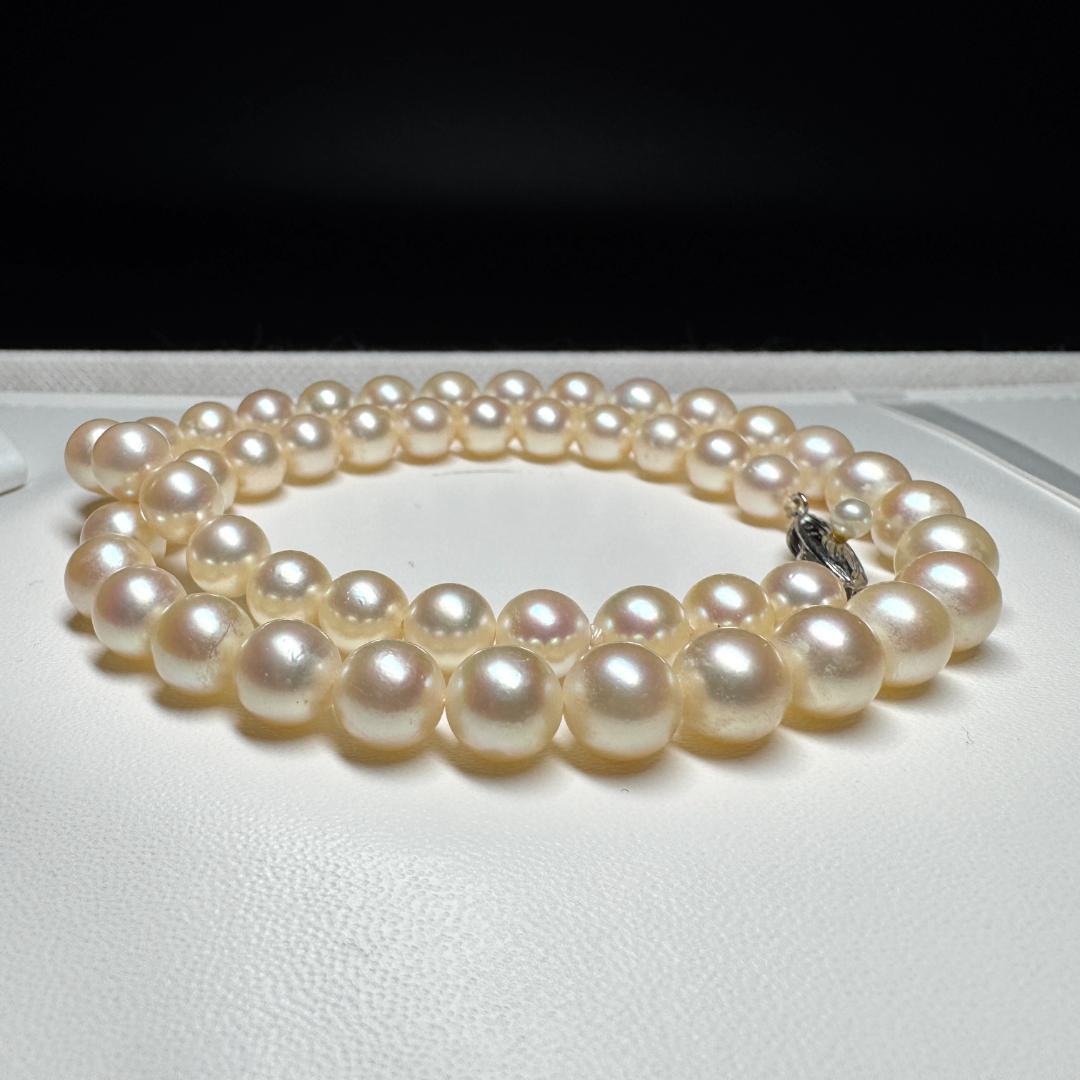 干渉色◎✨ あこや真珠 パール ネックレス 約6.9-7.9mm SV留め具