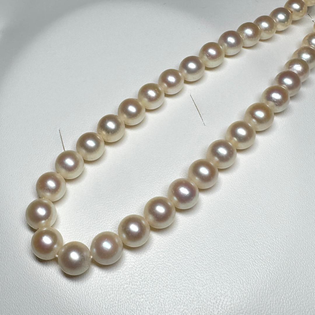 干渉色◎✨ あこや真珠 パール ネックレス 約6.9-7.9mm SV留め具