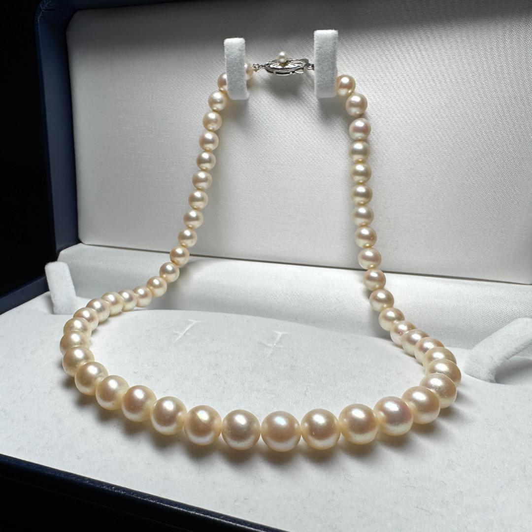 干渉色◎✨ あこや真珠 パール ネックレス 約6.9-7.9mm SV留め具