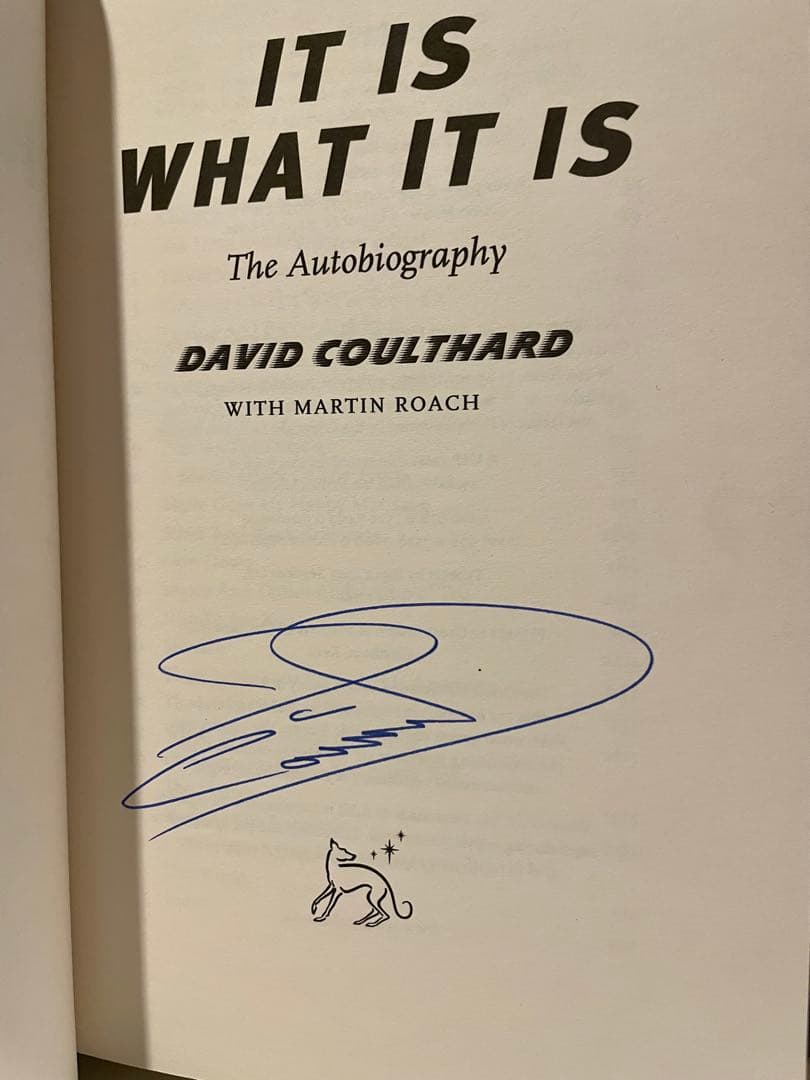 F1 デヴィッド・クルサード 直筆サイン入り 自伝 洋書