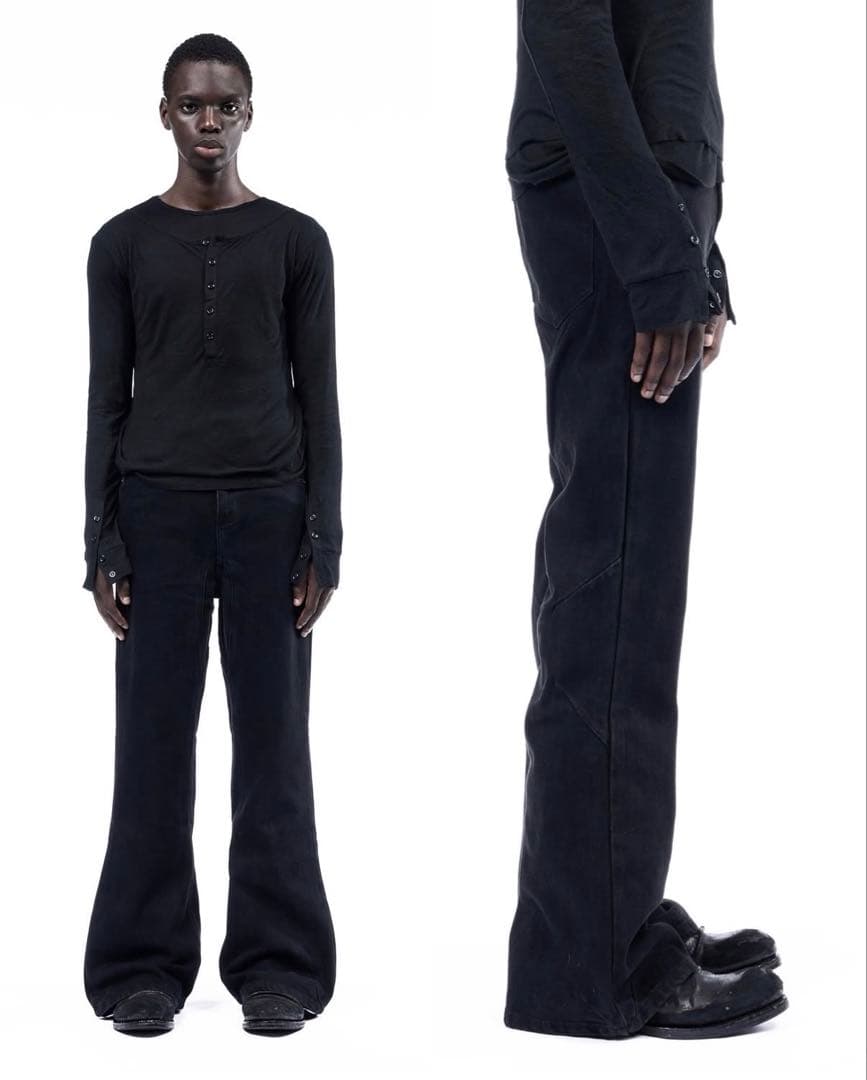 NO/FAITH STUDIOS ダブルレイヤードボタンロングスリーブ　tシャツ