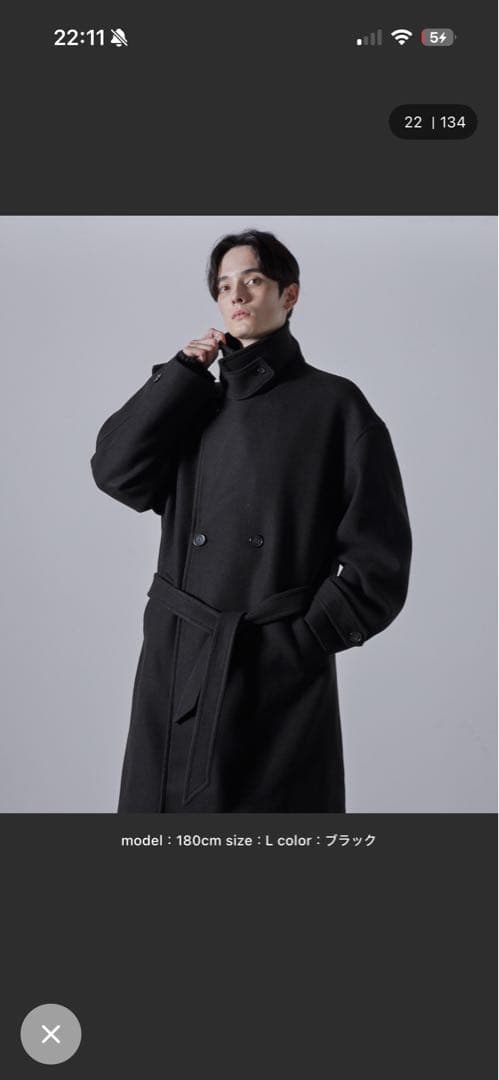 最終値下げ【CLEL】テックメルトンルーズ ダブルチェスターコート