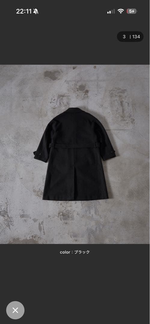 最終値下げ【CLEL】テックメルトンルーズ ダブルチェスターコート