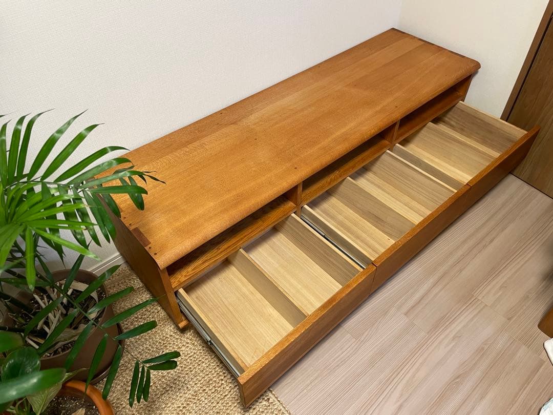 木製引き出し付きテレビ台 約150cm