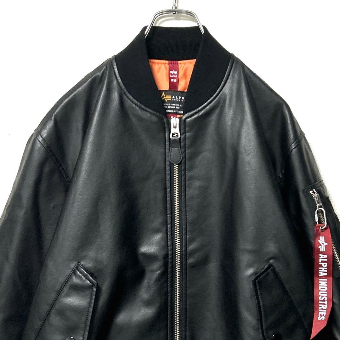 ALPHAアルファインダストリーズ　フェイクレザーMA-1　フライトジャケットM