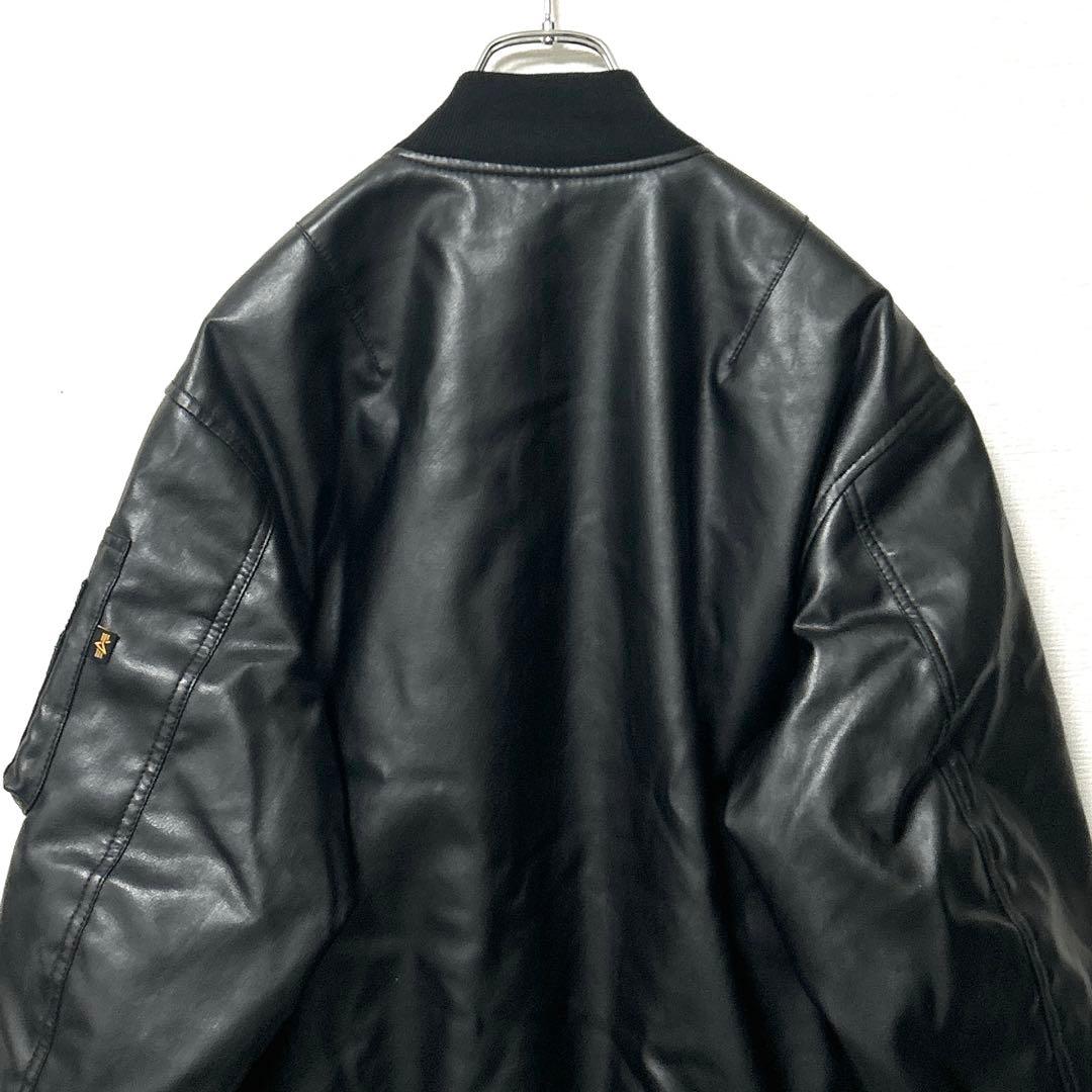 ALPHAアルファインダストリーズ　フェイクレザーMA-1　フライトジャケットM