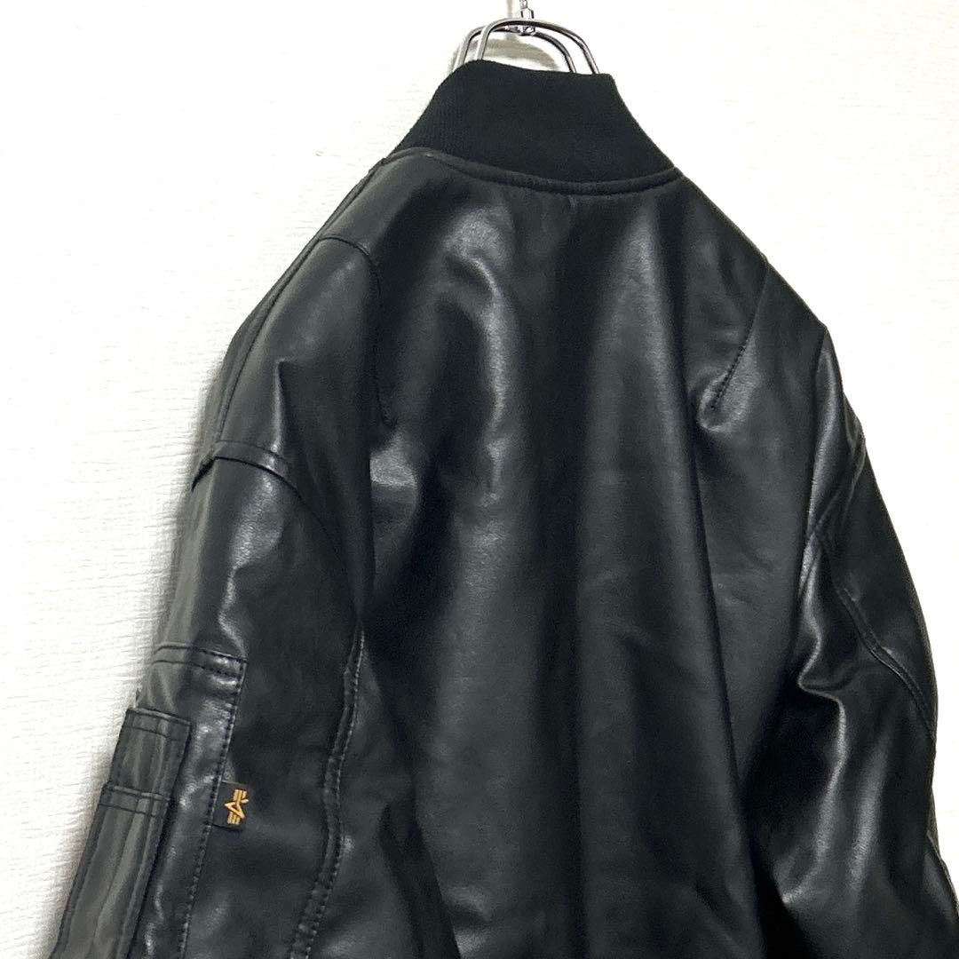 ALPHAアルファインダストリーズ　フェイクレザーMA-1　フライトジャケットM