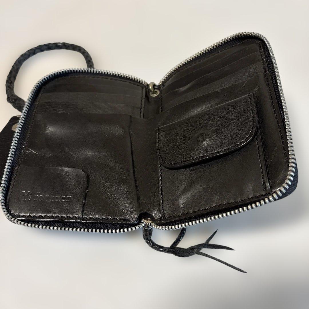 Y’s for men ヴィンテージブラック本革レザーチェーンウォレットT151