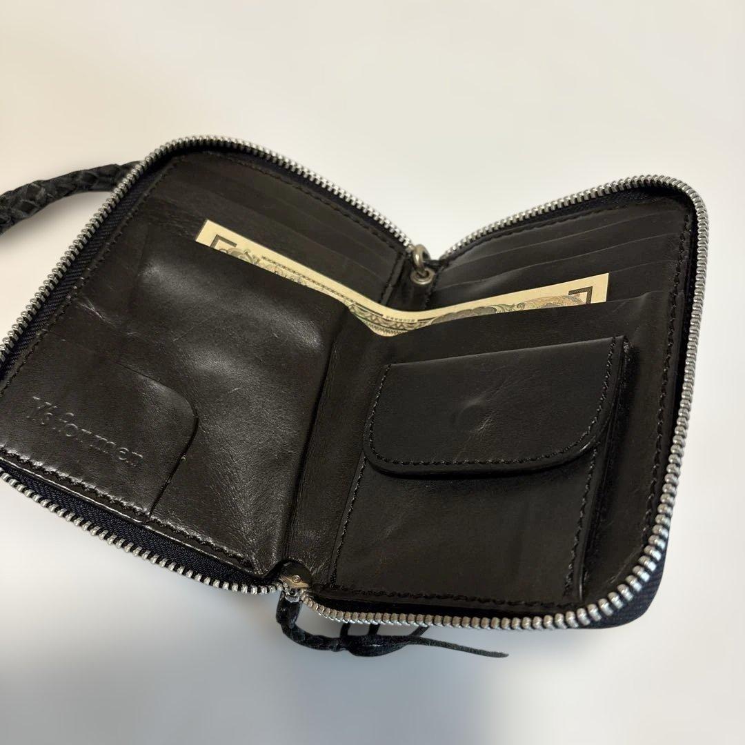 Y’s for men ヴィンテージブラック本革レザーチェーンウォレットT151