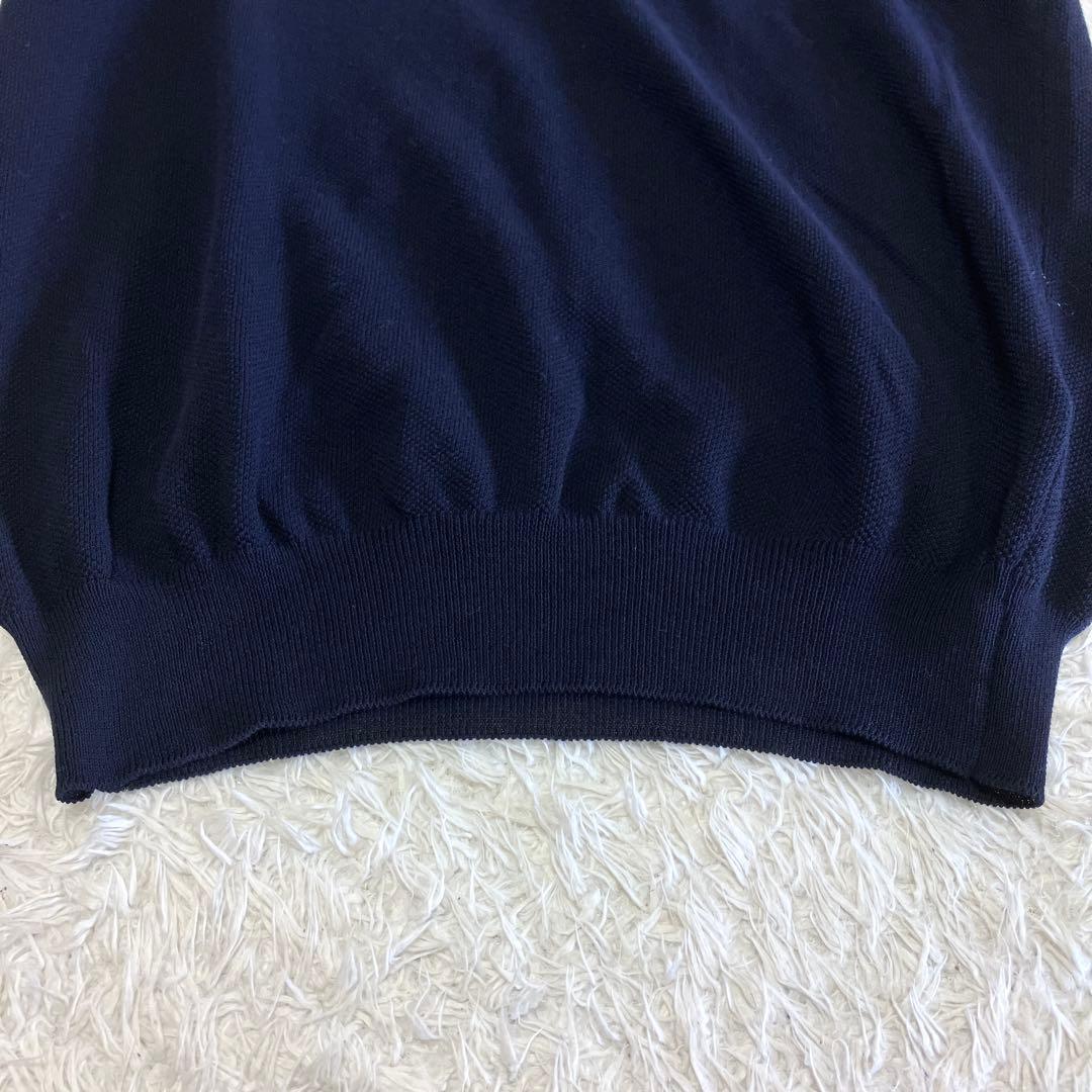 極美品 GRAN SASSO ポロシャツ ニット 鹿の子 ネイビー Mイタリア製