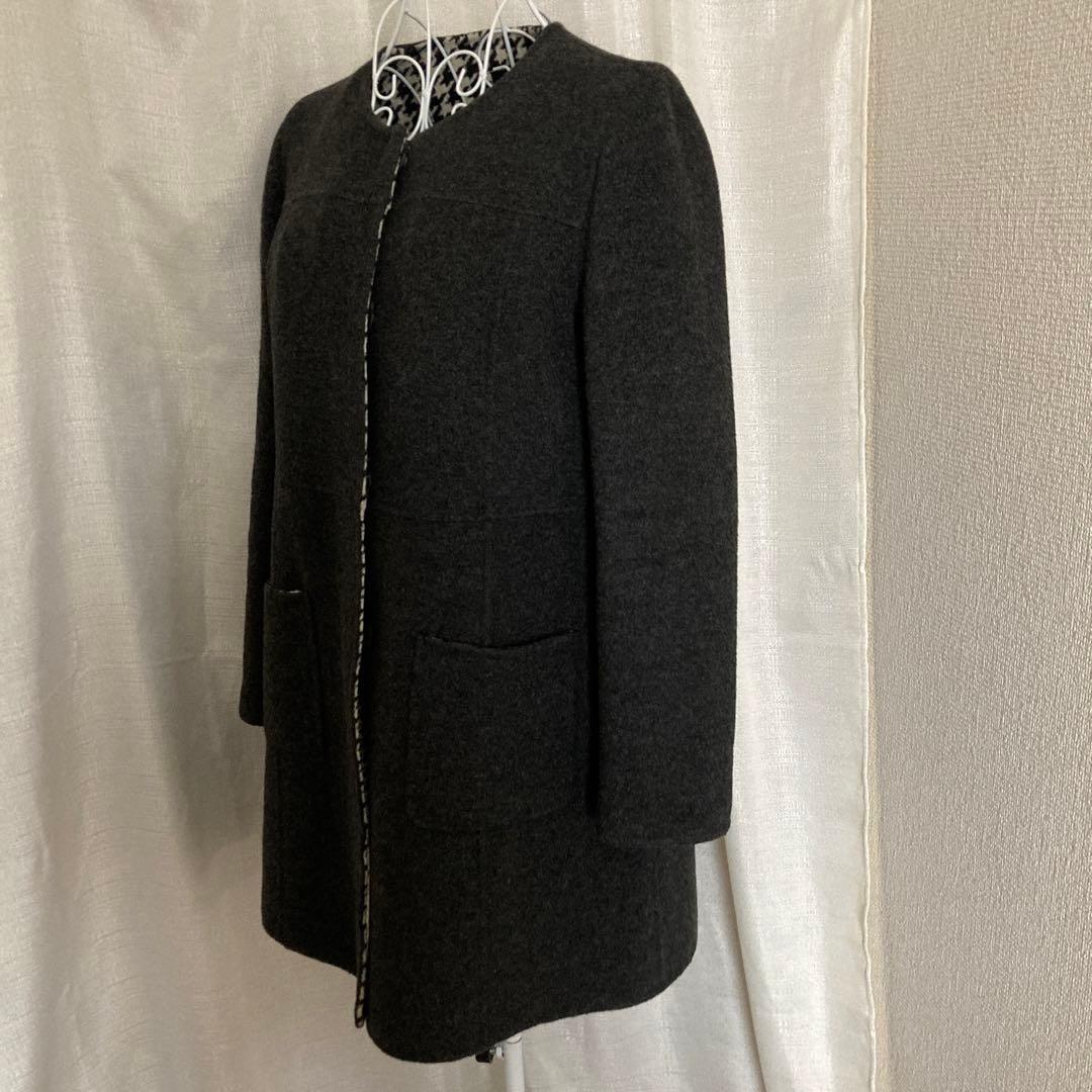 美品EL MIDAS カシミヤコート　チェスター　カシミヤ100% 比翼　グレー