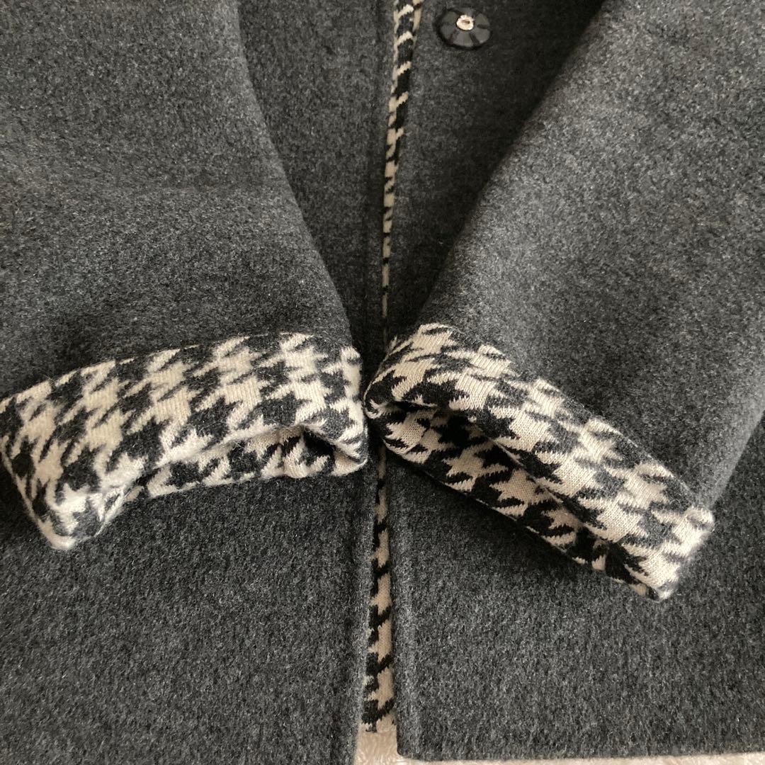 美品EL MIDAS カシミヤコート　チェスター　カシミヤ100% 比翼　グレー