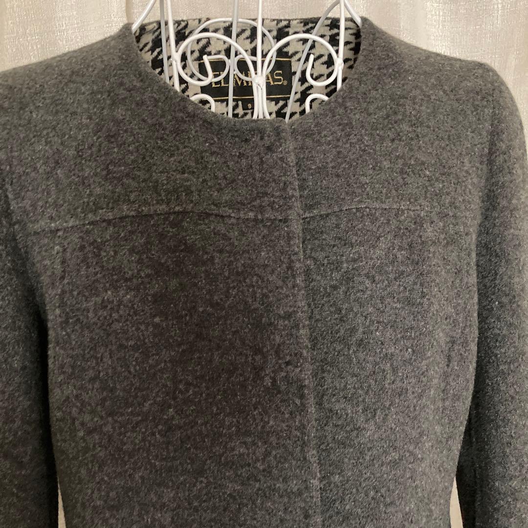 美品EL MIDAS カシミヤコート　チェスター　カシミヤ100% 比翼　グレー