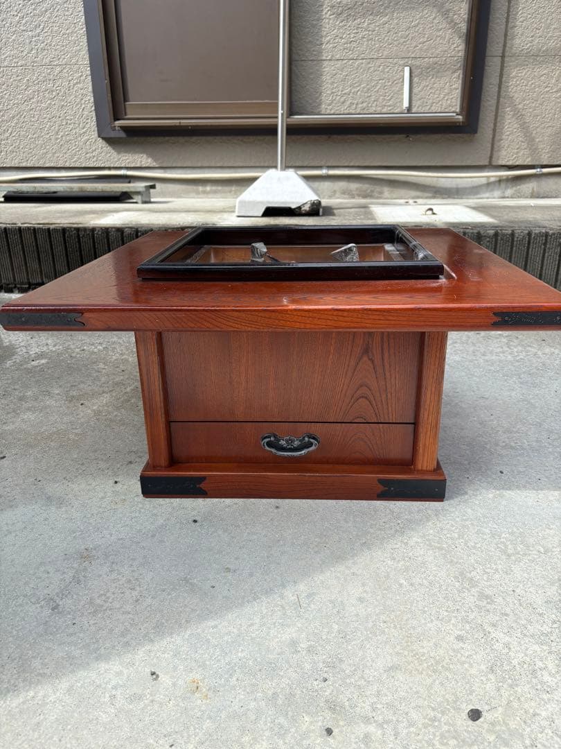 木製座卓 引き出し付き 灰皿付き　火鉢　囲炉裏テーブル　座卓　付属品あり