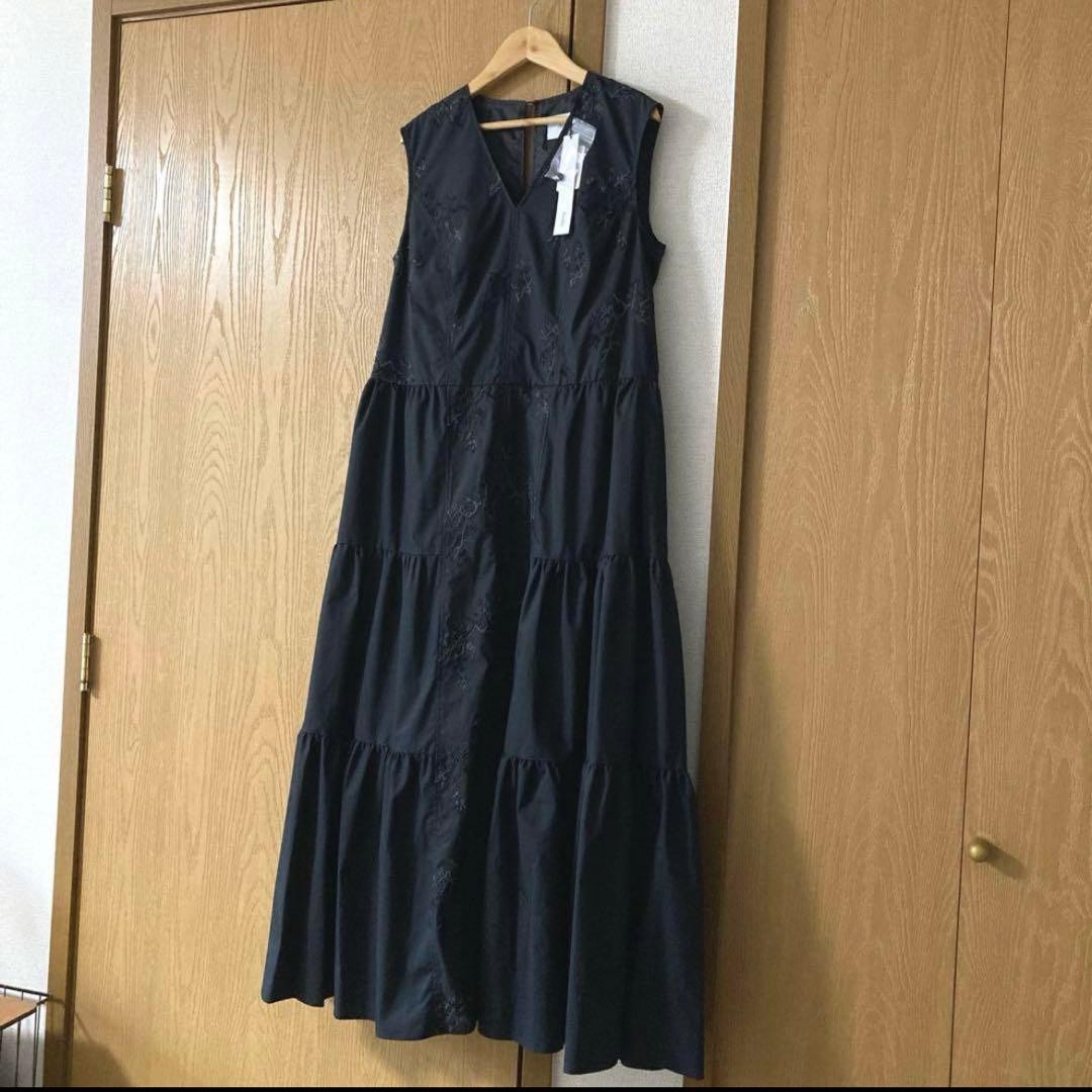 Arobe ノースリーブロングワンピース ブラック サイズ2