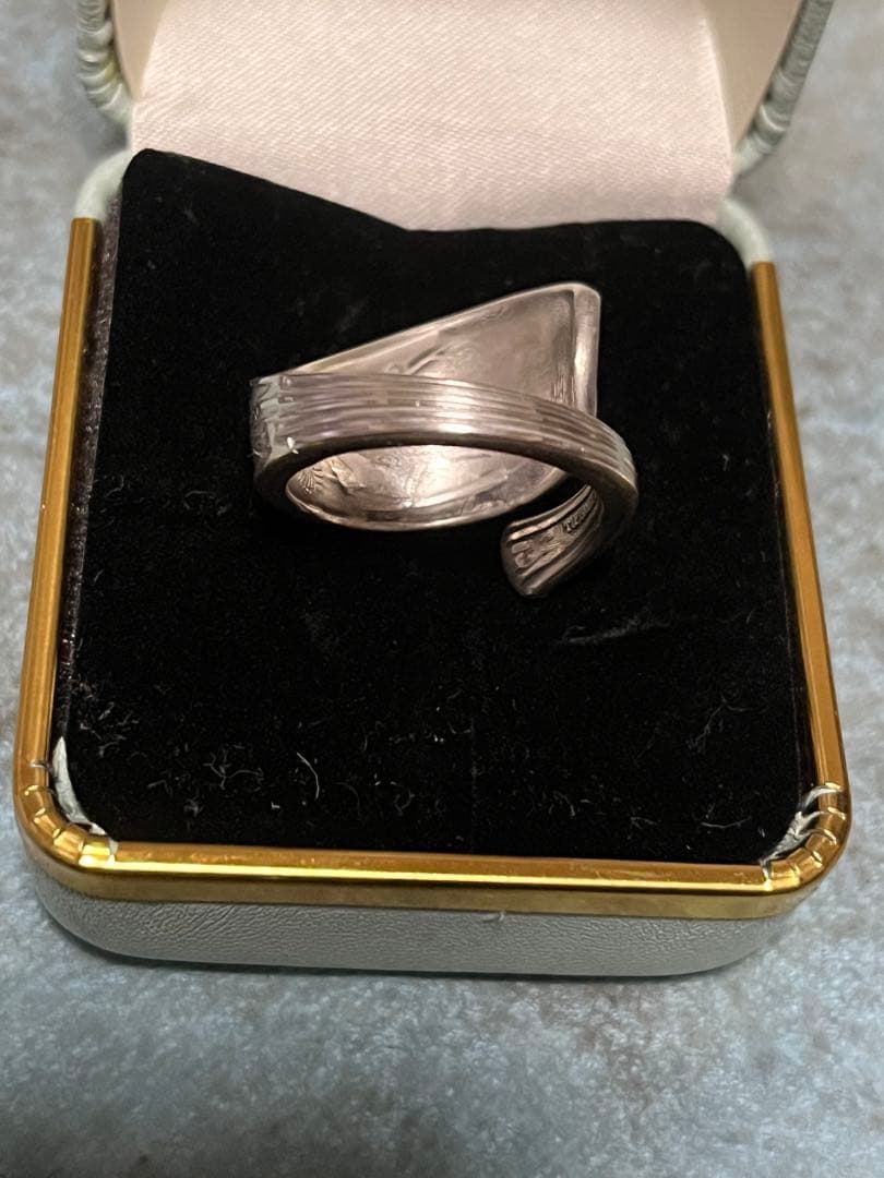 Old Tiffany スプーン リング 鳥と花々