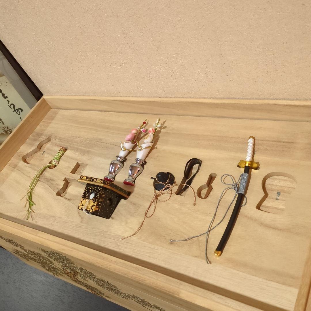 小出松寿　正絹古典親王飾　収納式 雛人形　コンパクト