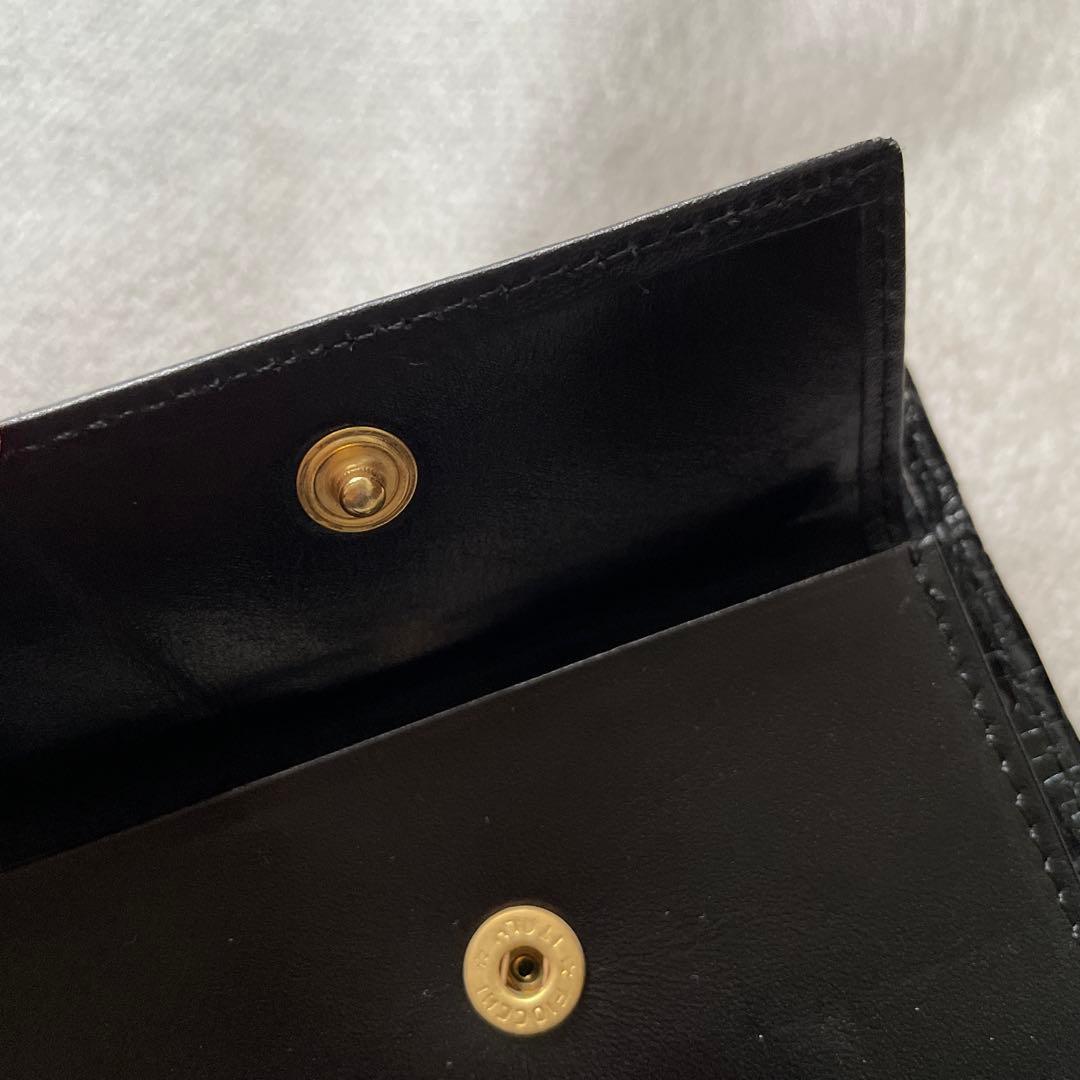 【新品未使用】クロココレクション　クロコダイル　二つ折り財布　小銭入れ付き　黒