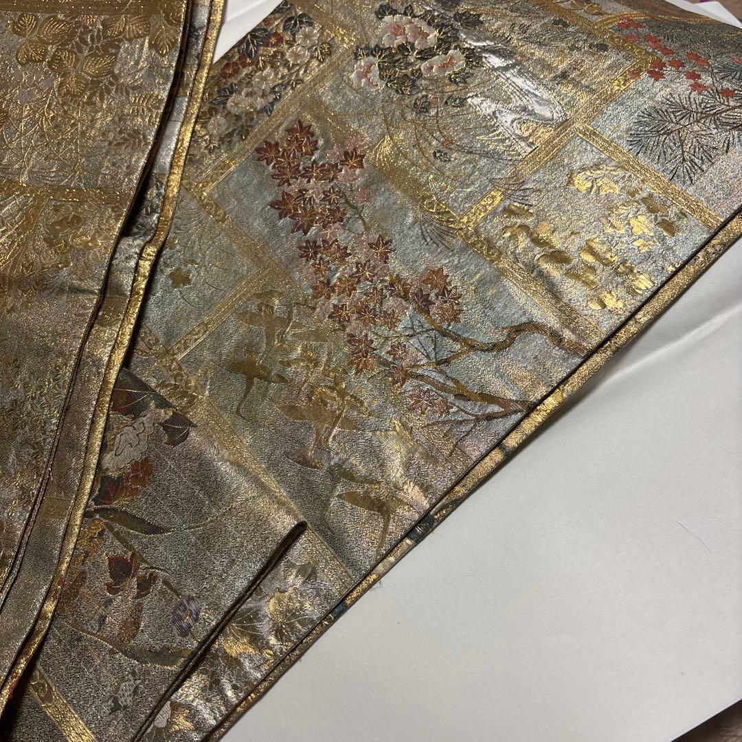 正絹全通袋帯　リバーシブル 重厚感　【琳派大全集】 特に留袖におすすめです。長尺