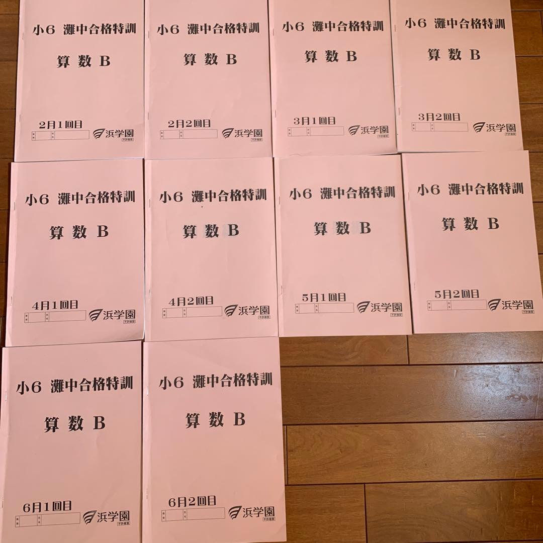 浜学園　小6 灘中合格特訓　国語算数理科　フルセットテキスト　語句プリント付き