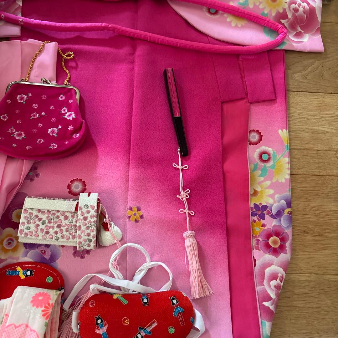 七五三用 ピンク花柄着物