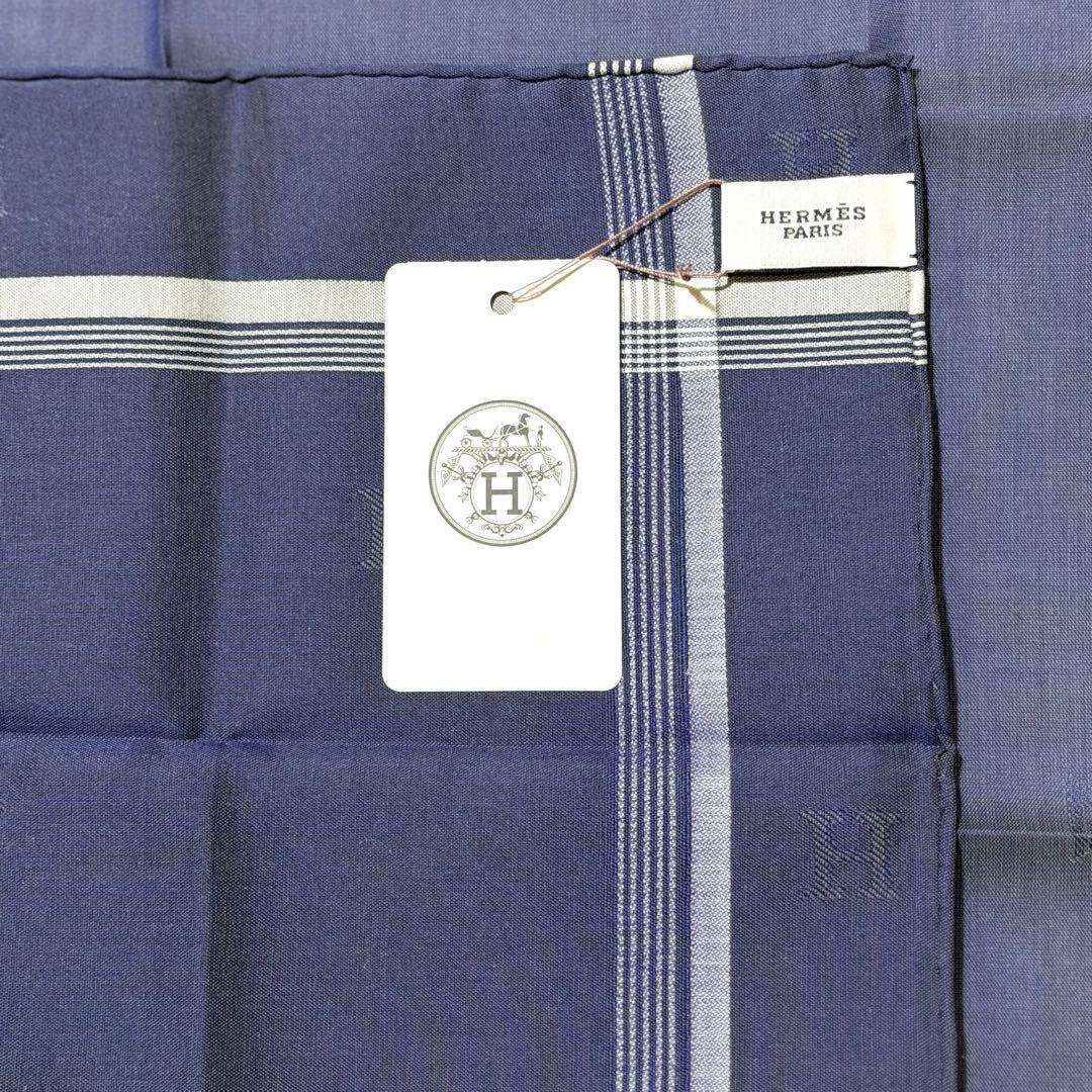 エルメス HERMES ハンカチ　ジャカードHレリーフ　タグ付き 未使用品